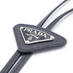 Prada Saffiano Leather Bolo Tie Triangle Logo Black — view 5