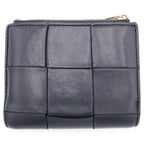 Bottega Veneta Maxi Intrecciato Compact Wallet Bifold Black Leather Gold — view 2
