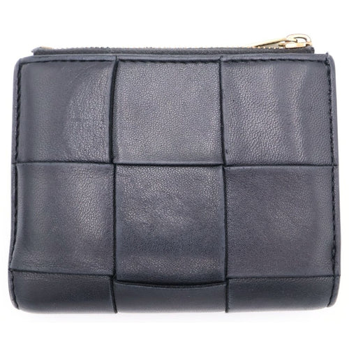 Bottega Veneta Maxi Intrecciato Compact Wallet Bifold Black Leather Gold — view 2