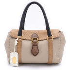 Fendi Selleria Mini Linda Bicolor Mini Bag Brown Black Gray Ju Leather Gold