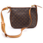 Louis Vuitton Monogram Hudson Shoulder Bag Brown Leather Gold — view 2