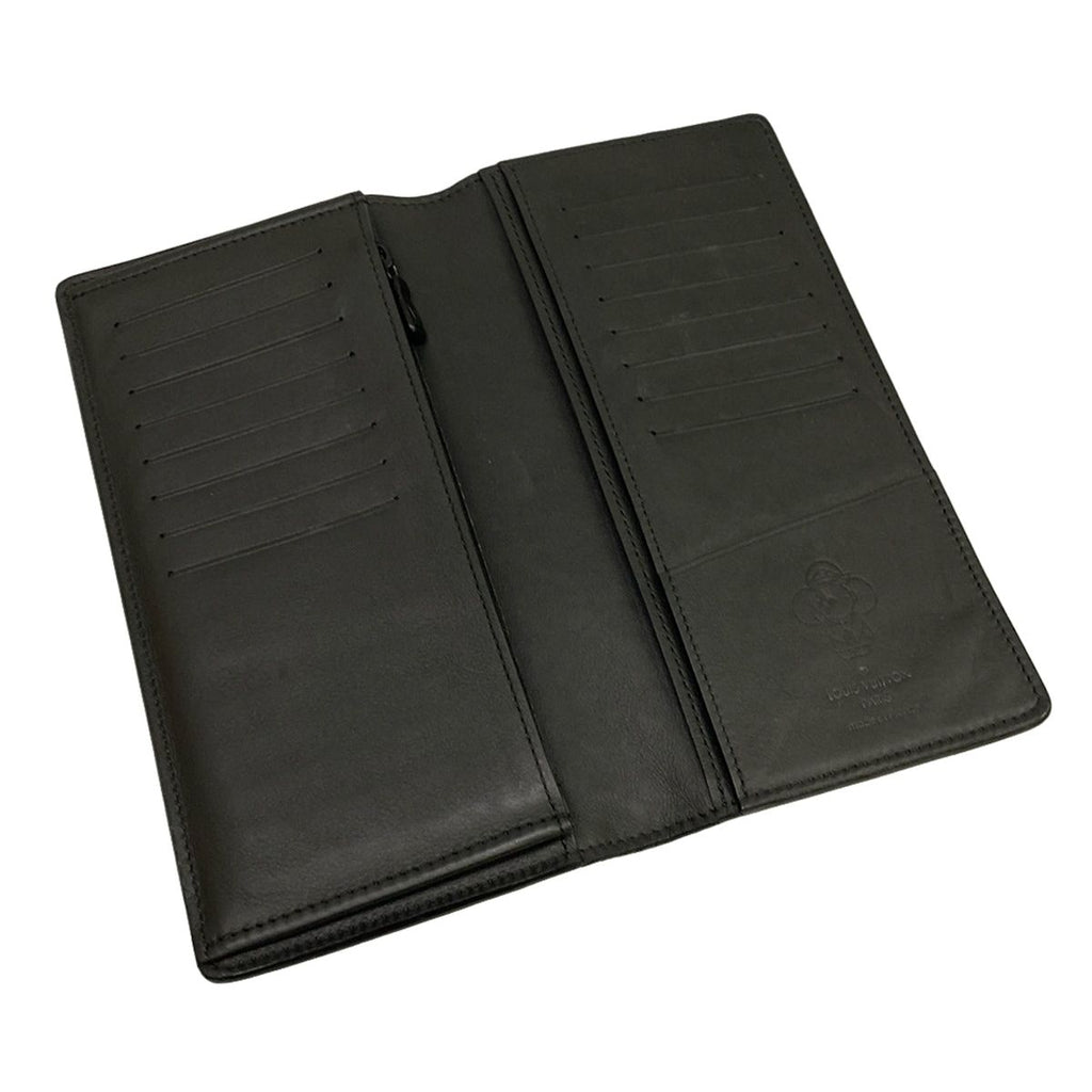 Louis Vuitton Wallet Monogram Shadow Portefeuille Brazza Black Leather — view 3