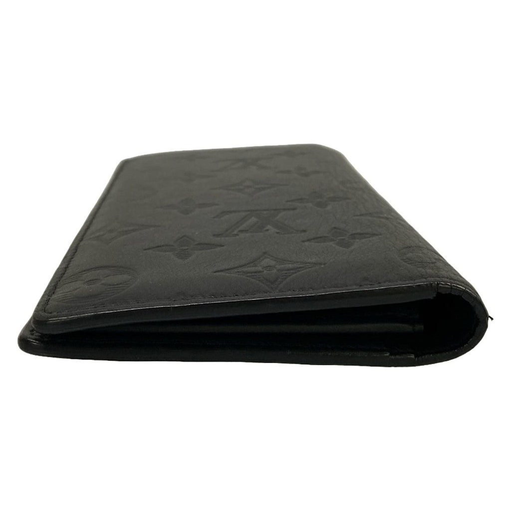 Louis Vuitton Wallet Monogram Shadow Portefeuille Brazza Black Leather — view 9