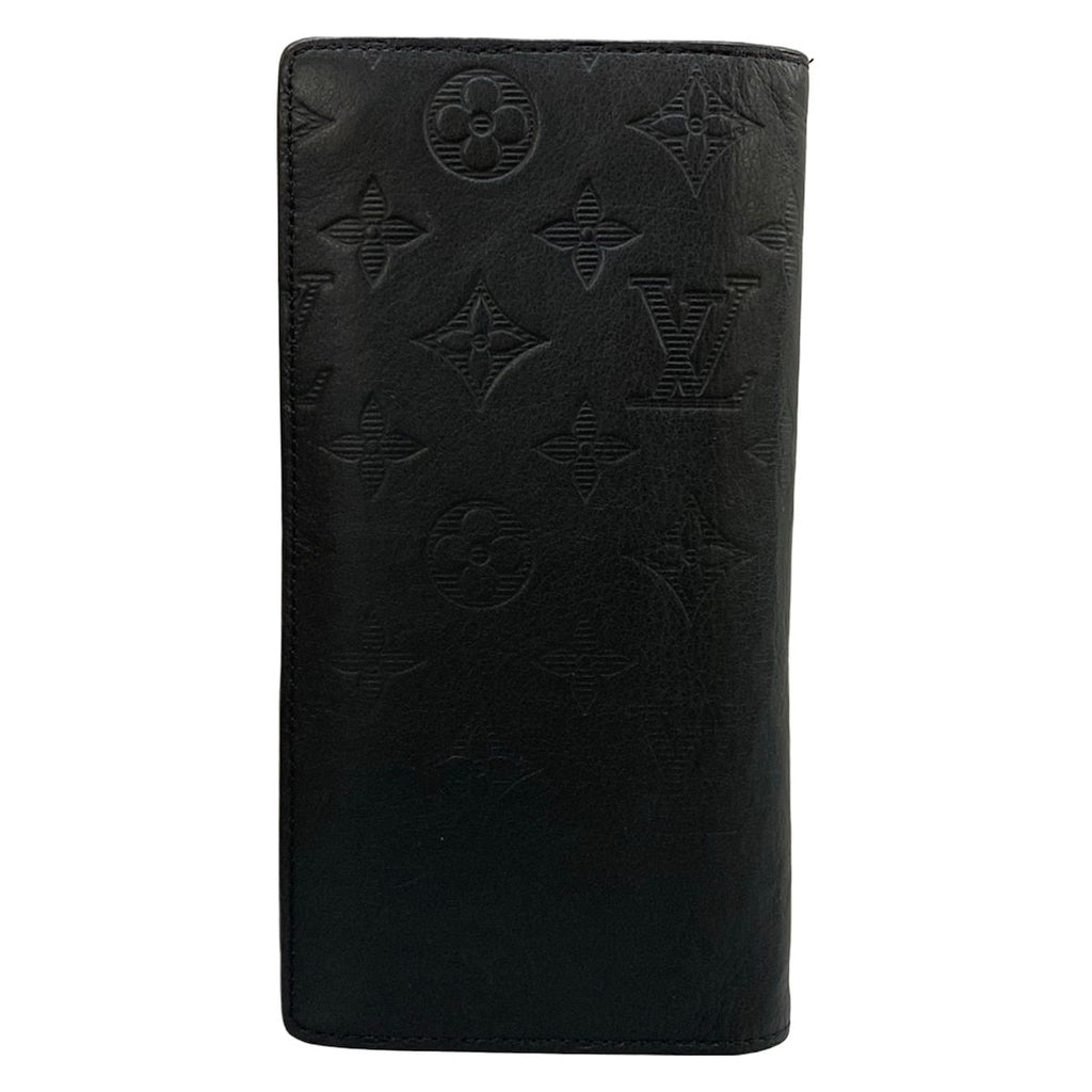 Louis Vuitton Wallet Monogram Shadow Portefeuille Brazza Black Leather — view 2