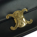 Celine Trio Chain Shoulder Bag Black Leather Gold — view 6