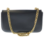 Celine Trio Chain Shoulder Bag Black Leather Gold — view 2