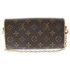 Louis Vuitton Monogram Pochette Kamiyu Brown Shoulder Bag Chain Leather Gold — view 2