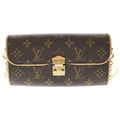 Louis Vuitton Monogram Pochette Kamiyu Brown Shoulder Bag Chain Leather Gold