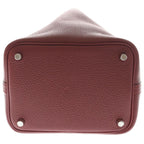 Hermes Picotin Lock PM Handbag Rouge Taurillon Clemence Silver — view 4