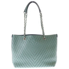 Chanel Stitch Tote Light Green Leather Silver — view 2