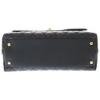 Chanel Coco Handle 29 2-Way Chain Shoulder Bag Black Caviar Leather Gold — view 4