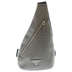 Prada Vitello Daino Belt Bag Gray Leather Silver