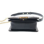 Chanel Mini Boy Shoulder Bag Chain Black Leather Gold — view 4
