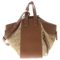 Loewe Hammock Small Shoulder Bag Brown Leather Canvas Gold