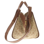 Loewe Hammock Small Shoulder Bag Brown Leather Canvas Gold — view 3