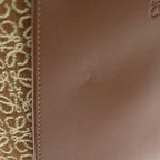 Loewe Hammock Small Shoulder Bag Brown Leather Canvas Gold — view 6