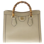 Gucci Diana Bamboo GG Marmont Leather 2-Way Bag Gold Beige