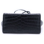 Saint Laurent Paris Raffia Mini Shoulder Bag Black Embossed Croco Leather — view 4