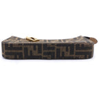 Fendi Zucca Slim Clutch Mini Shoulder Bag Brown Canvas Gold — view 4