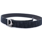 Dior Oblique Leather Belt Black 90 36 Gunmetal