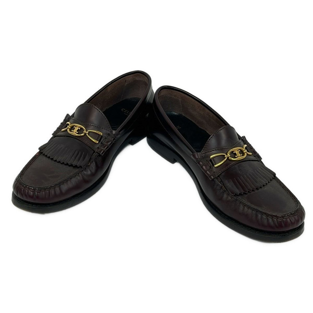 Celine Loafers 36.5 Dark Brown Trio Chain Margarette Leather — view 2