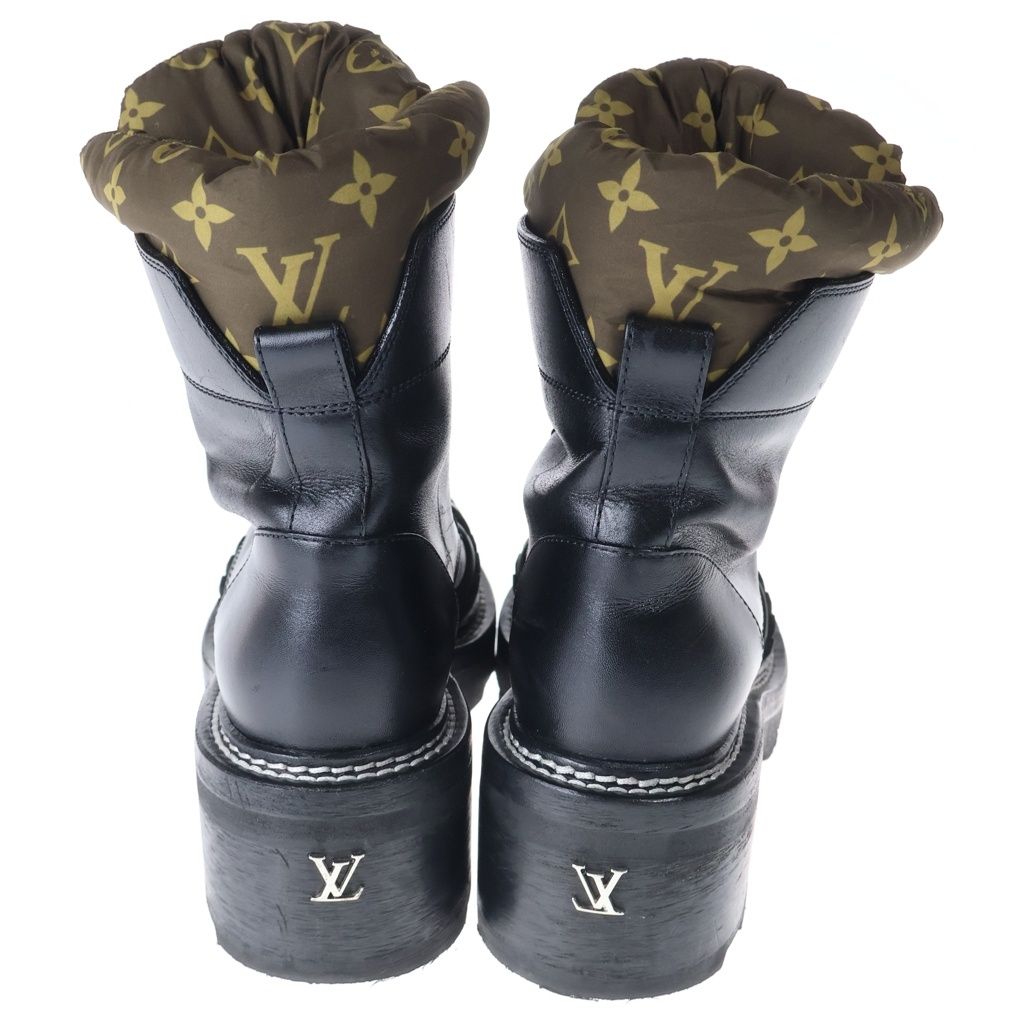 Louis Vuitton LV Bob Line Monogram Leather Lace Up Ankle Short Boots Black — view 3