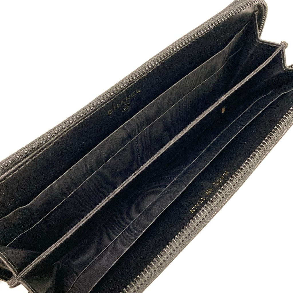 Chanel Wallet Black Zip Around Gold — view 3
