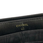 Chanel Wallet Black Zip Around Gold — view 5