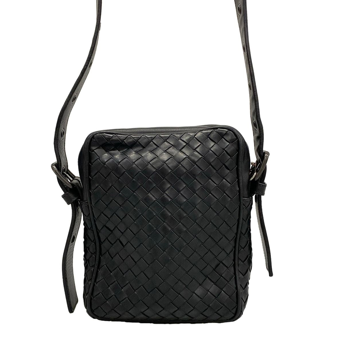 Bottega Veneta Shoulder Bag Intrecciato Black Leather — view 3