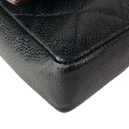 Chanel Shoulder Bag Single Flap Quilted Black Dark Brown Chain Matt Togo — view 6