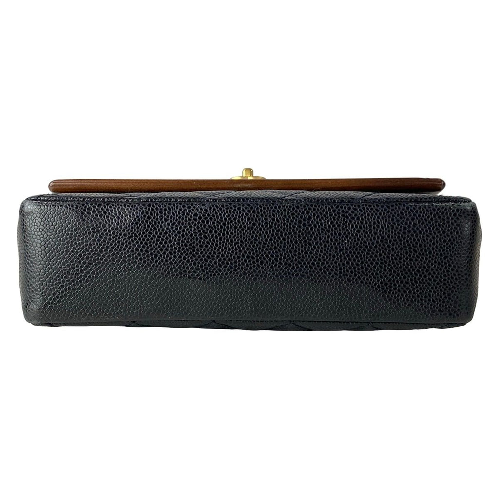 Chanel Shoulder Bag Single Flap Quilted Black Dark Brown Chain Matt Togo — view 5