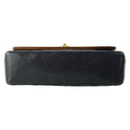 Chanel Shoulder Bag Single Flap Quilted Black Dark Brown Chain Matt Togo — view 5