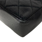 Chanel Shoulder Bag Single Flap Quilted Black Dark Brown Chain Matt Togo — view 9