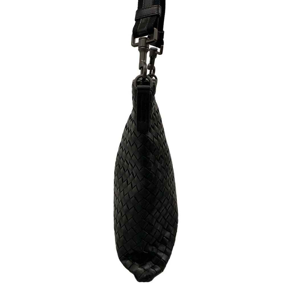 Bottega Veneta Shoulder Bag Intrecciato Black Leather — view 4