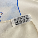 Hermes Scarf Carre 90 Light Blue White Multi les Triples de Paris — view 3