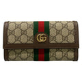 Gucci Wallet Ophidia Dark Brown Beige Multi Leather