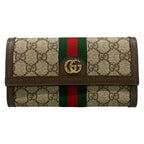 Gucci Wallet Ophidia Dark Brown Beige Multi Leather