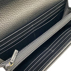 Gucci Wallet GG Marmont Continental Beige Dark Brown Black Leather — view 4