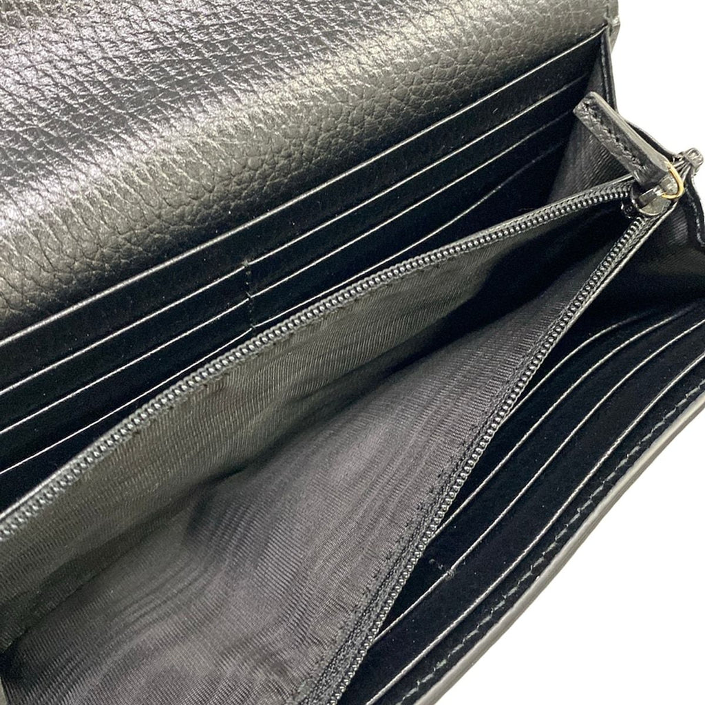 Gucci Wallet GG Marmont Continental Beige Dark Brown Black Leather — view 5