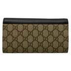 Gucci Wallet GG Marmont Continental Beige Dark Brown Black Leather — view 2