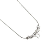 Dior D Logo Metal Silver Necklace