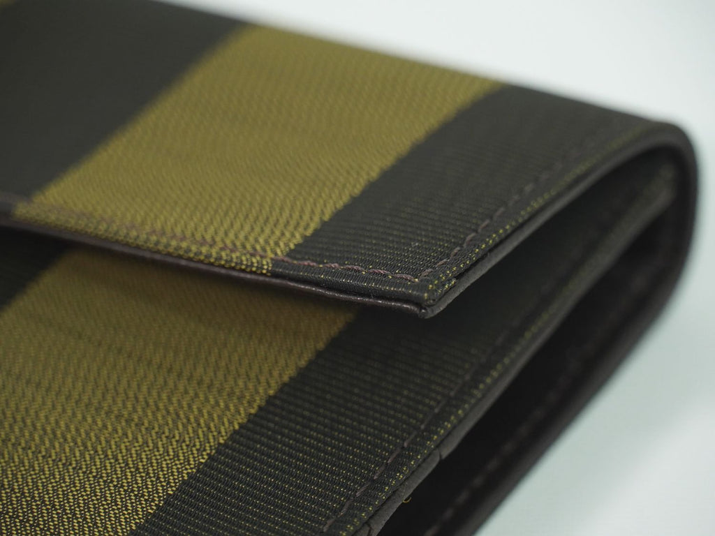 Fendi Pecan Trifold Wallet Compact Canvas Black Brown — view 7