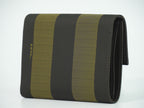 Fendi Pecan Trifold Wallet Compact Canvas Black Brown — view 2