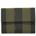 Fendi Pecan Trifold Wallet Compact Canvas Black Brown
