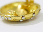 Chanel Logo Rhinestone Earrings Gold Plated — view 4