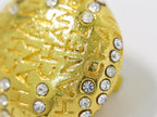 Chanel Logo Rhinestone Earrings Gold Plated — view 5