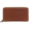Bottega Veneta Zip Around Intrecciato Leather Brown Wallet