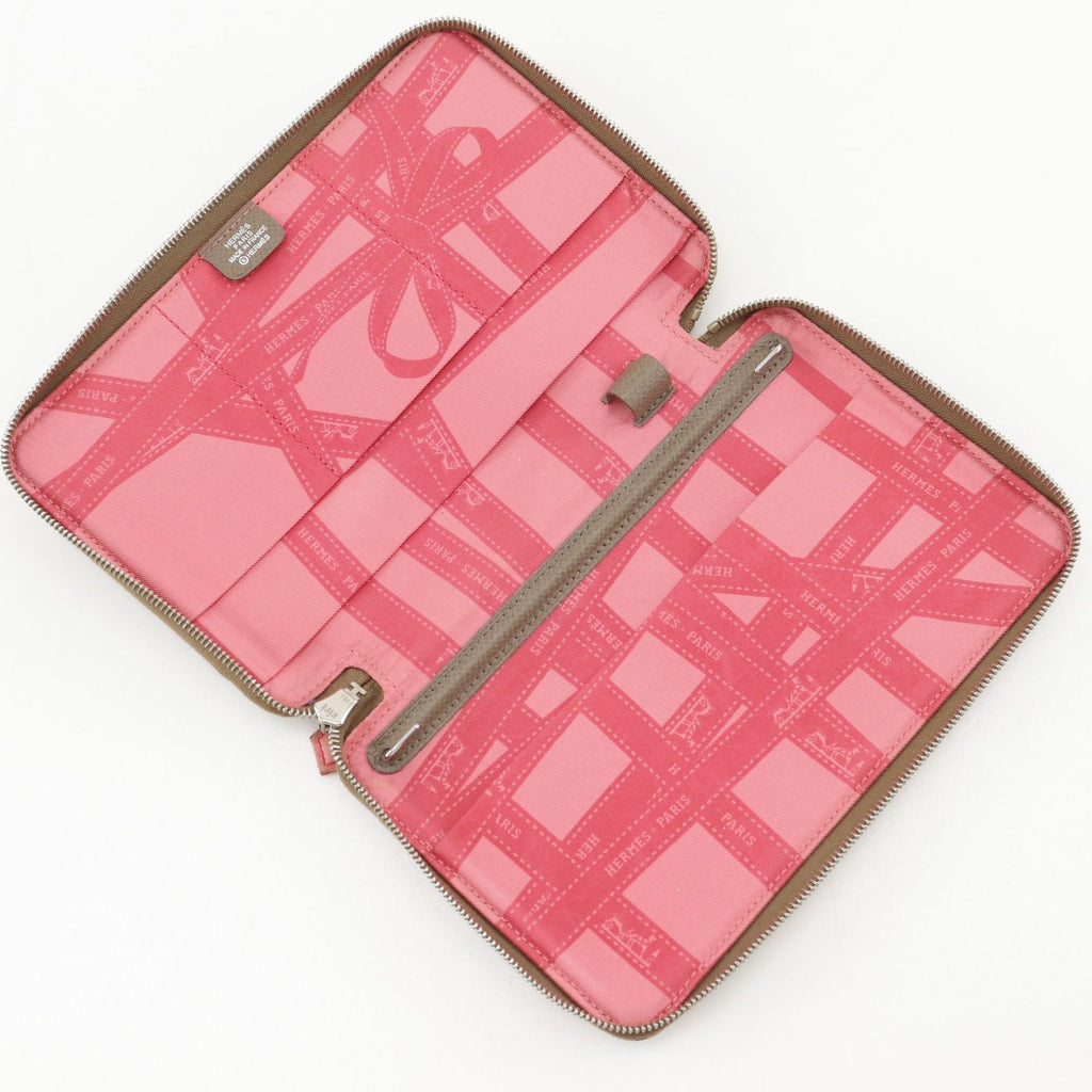 Hermes Silki Daily GM Veau Epsom Etoupe Gray Pink Notebook Cover Agenda — view 5