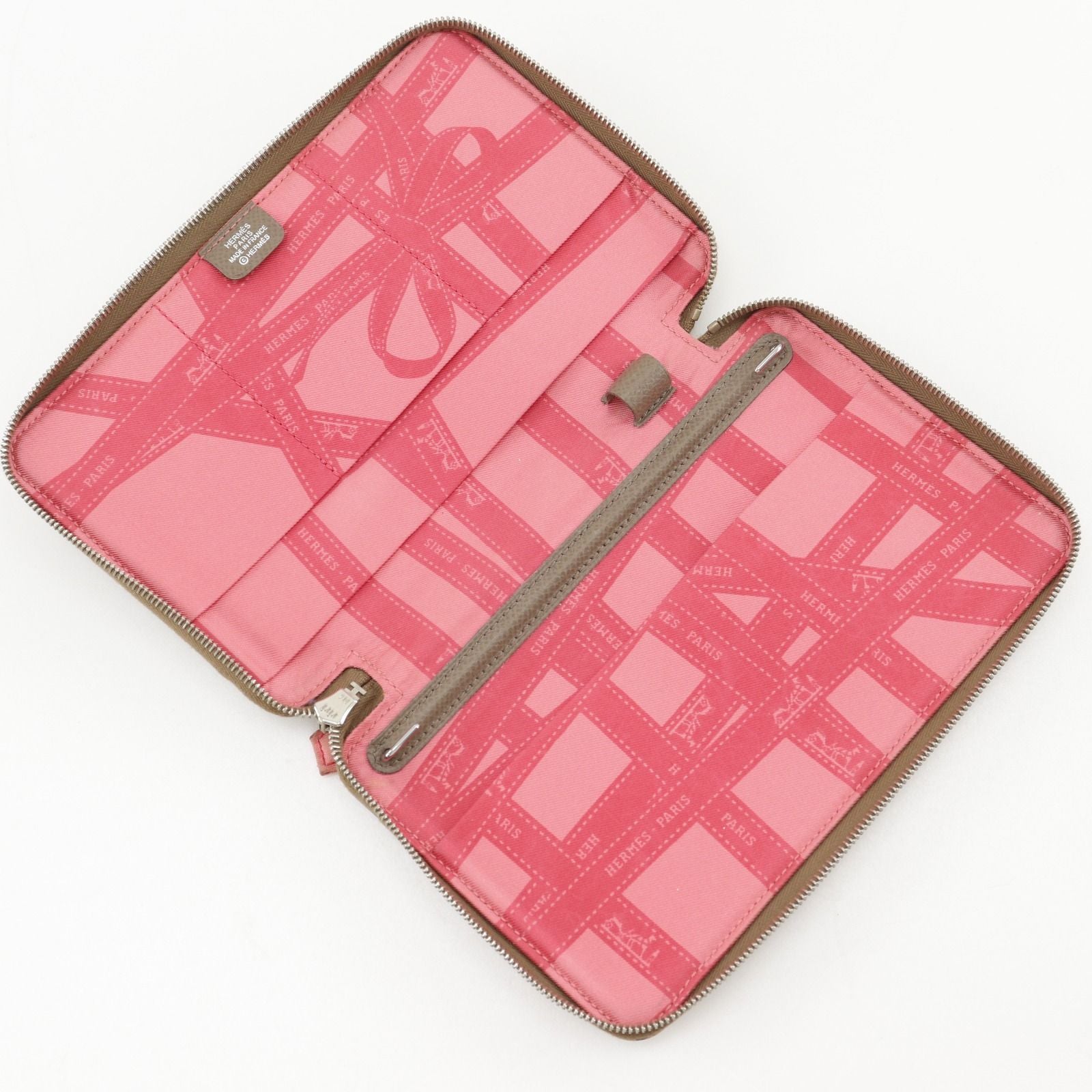 Hermes Silki Daily GM Veau Epsom Etoupe Gray Pink Notebook Cover Agenda — view 5