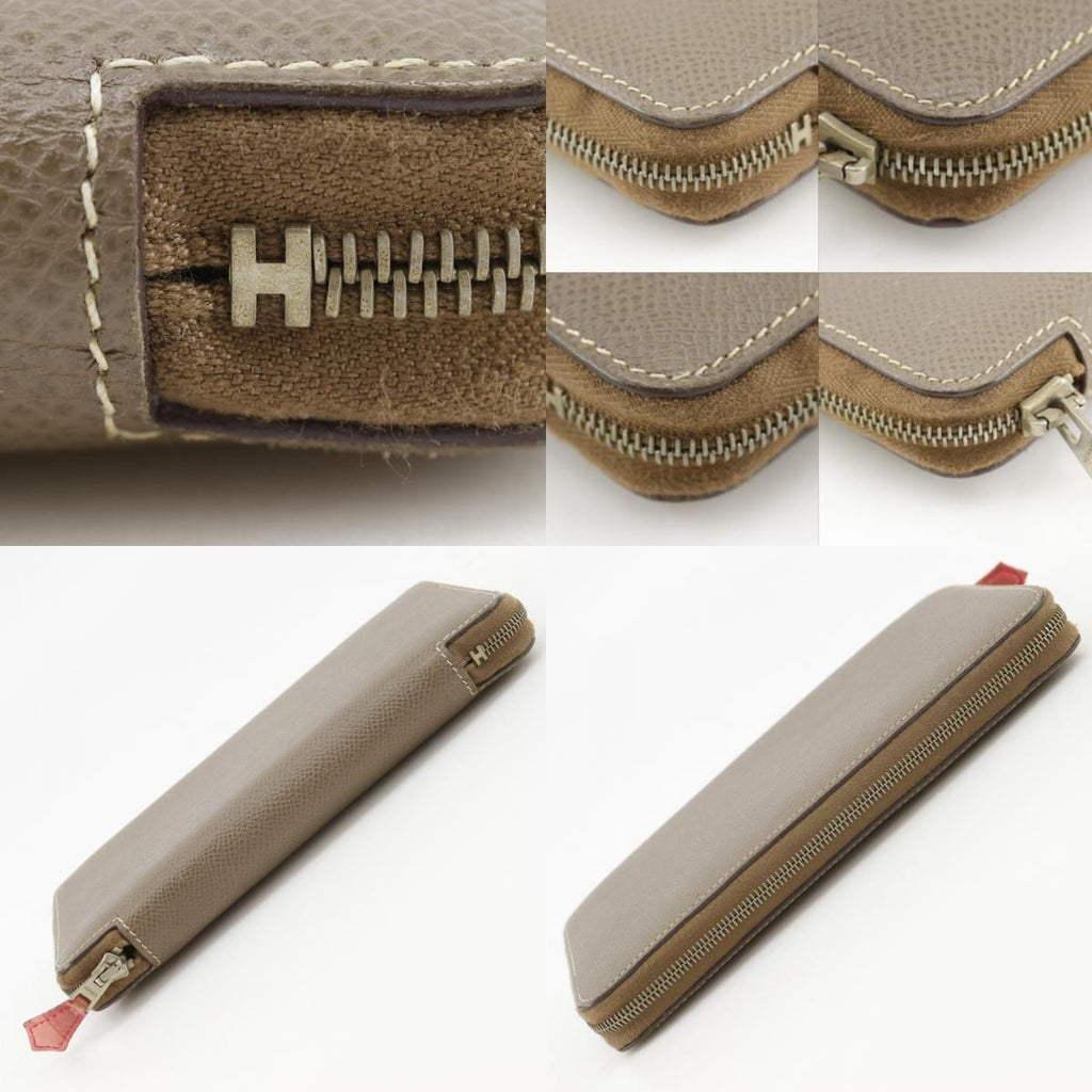 Hermes Silki Daily GM Veau Epsom Etoupe Gray Pink Notebook Cover Agenda — view 9